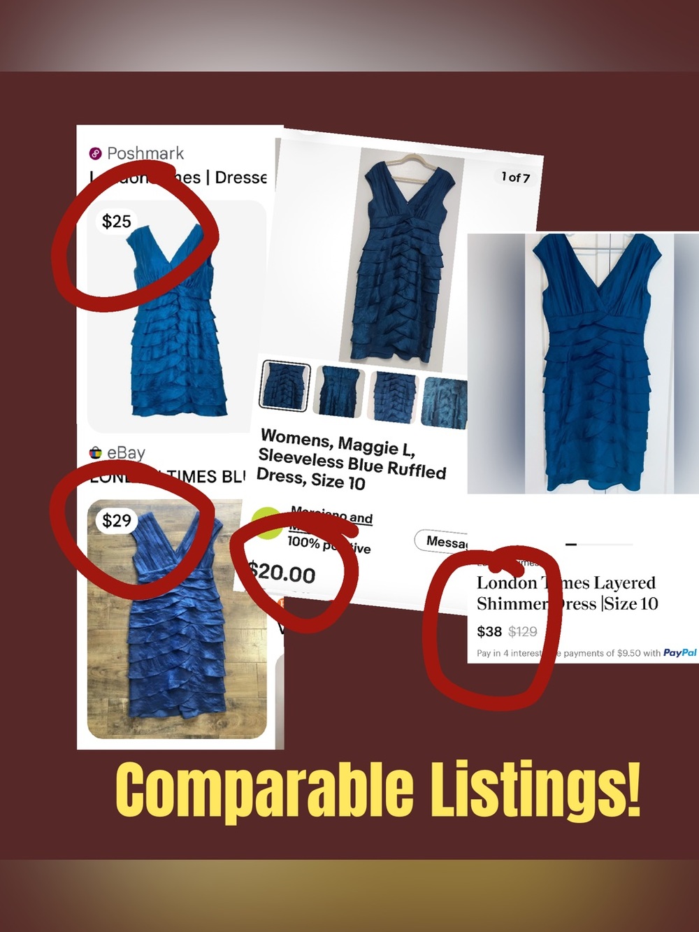 London Style Iridescent Blue Layered Mini Dress NWOT (MRSP$109) - Picture 9 of 9